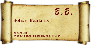 Bohár Beatrix névjegykártya